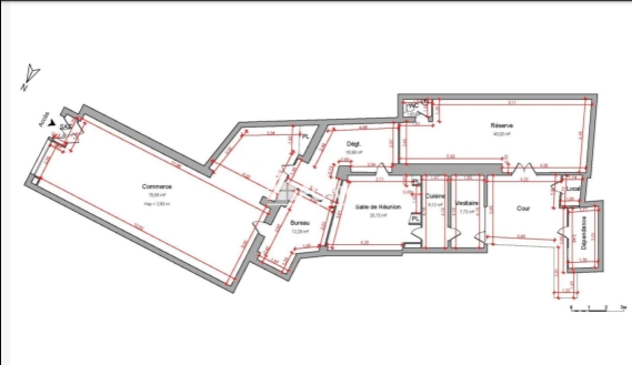 Local commercial 180m² Cours Clémenceau
