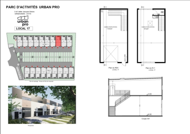 Local d&rsquo;activité 129 m² neuf GRADIGNAN